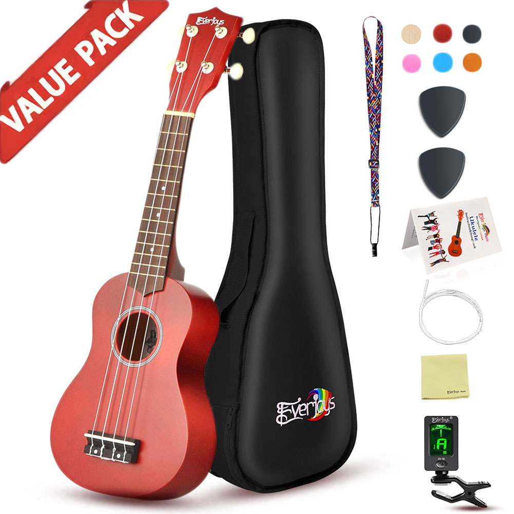 Soprano Ukulele Nybörjare-21 tum w / Gig Bag Songbook Digital Tuner