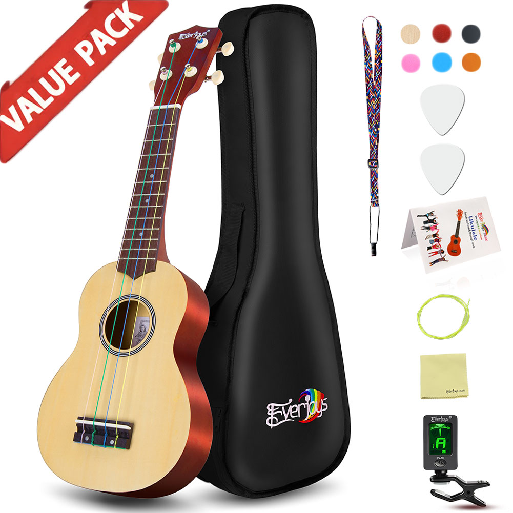 Soprano Ukulele Nybörjare-21 tum w / Gig Bag Songbook Digital Tuner